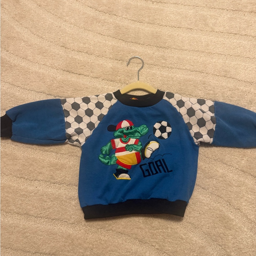 90s soccer alligator toddler sweater